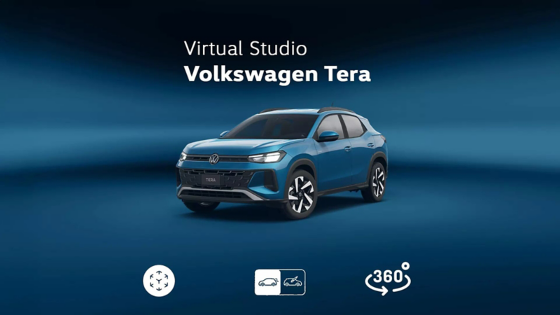 Volkswagen Tera 2026 en Virtual Studio con vista 360.