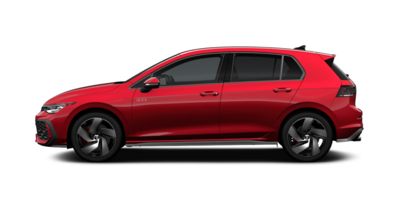 Volkswagen Golf GTI de color rojo vista lateral