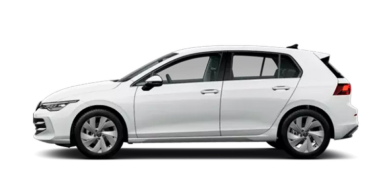 Volkswagen Golf de color blanco vista lateral