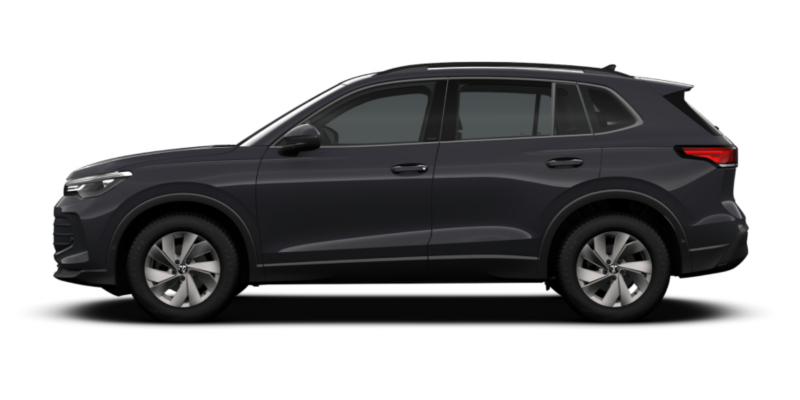 Volkswagen Tiguan de color azul oscuro vista lateral