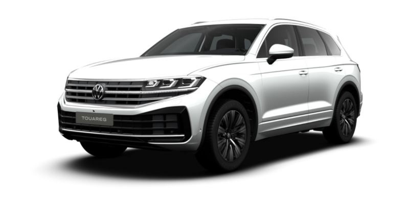 Volkswagen Touareg blanco visto de tres cuartos