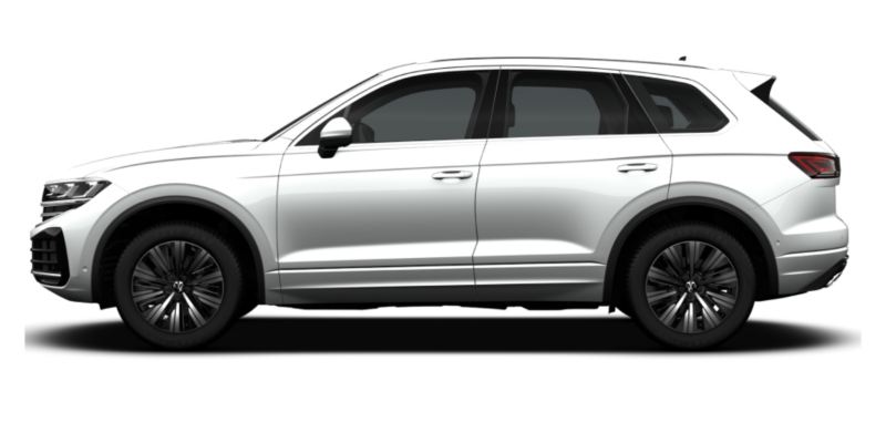 Volkswagen Touareg blanco visto de lado