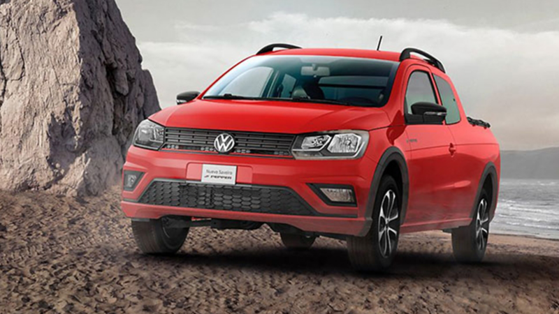 Camioneta doble cabina Saveiro Volkswagen con gran capacidad de carga