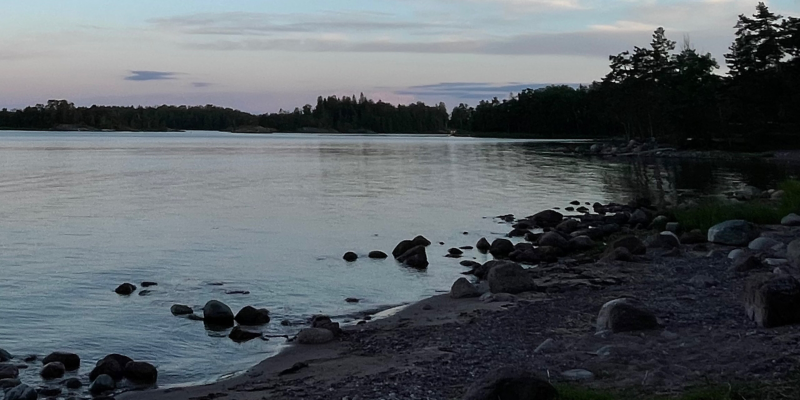 Lakeshore in southern Sweden.