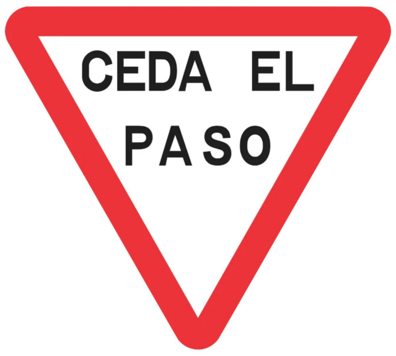 Señal de tránsito ceda el paso.
