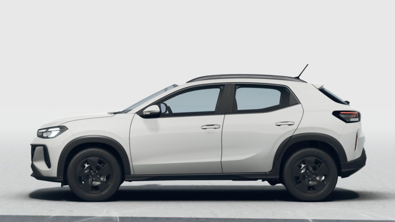 Volkswagen Tera 2026 Trendline, la versión del SUVW más accesible en México. Vista lateral de camioneta compacta.