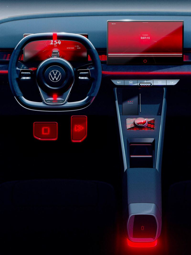 Illustration graphique de l'intérieur du concept ID. GTI par Volkswagen Design.