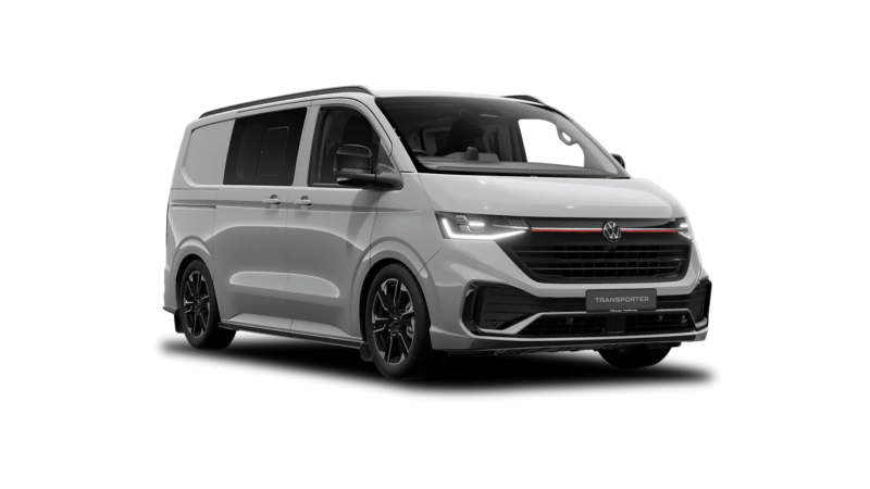 a white VW Transporter Sportline