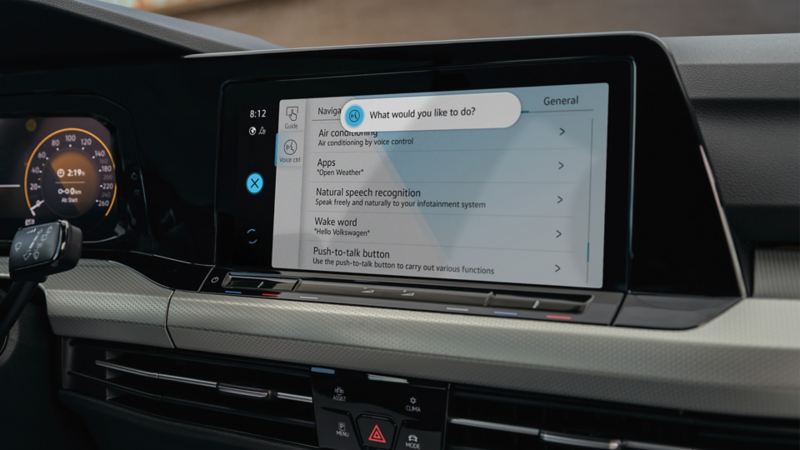 La commande vocale peut être activée ultérieurement et vous pouvez ainsi commander votre VW naturellement avec votre voix.