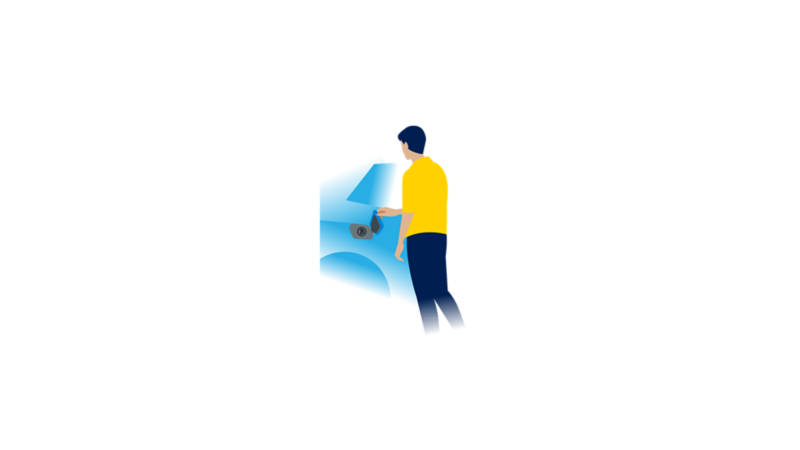 Ilustración que muestra cómo abrir el tapón del depósito.