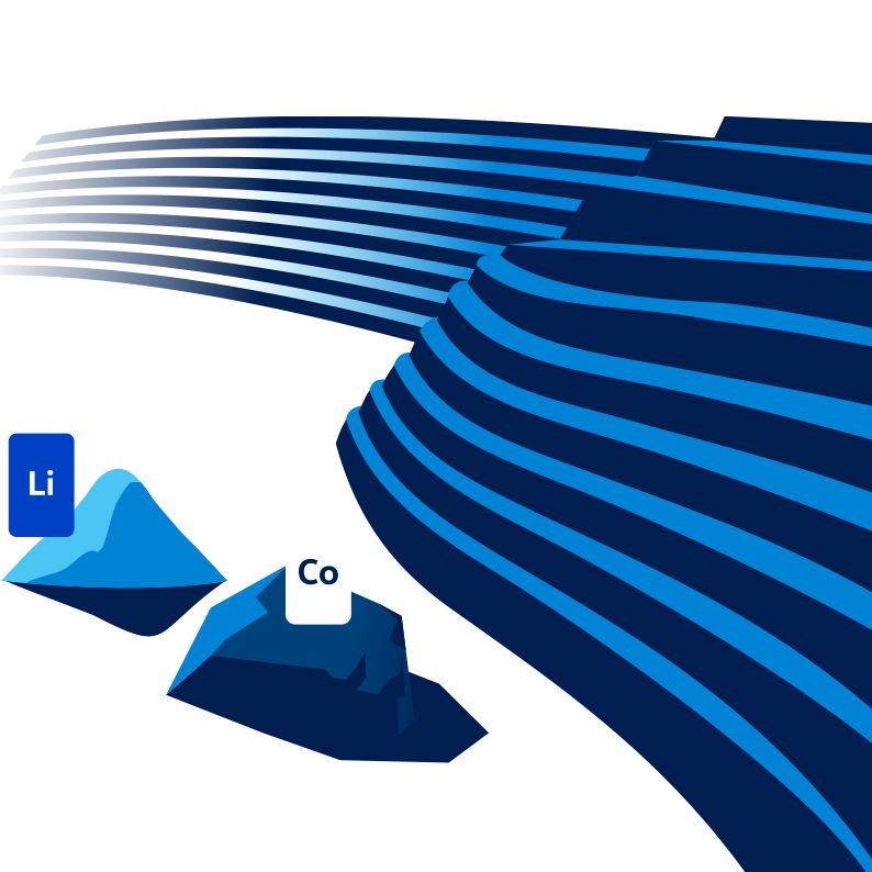Illustrazione di litio e cobalto