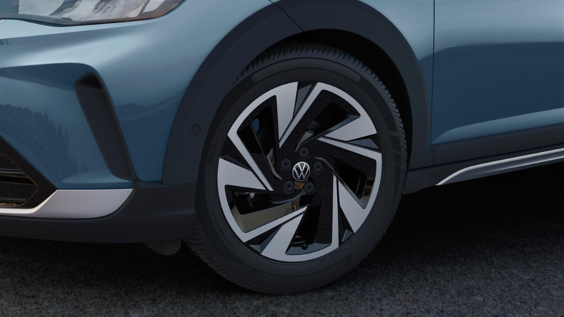 Llanta y rin de Volkswagen Tera en color azul. 