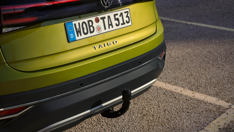 The rear tailgate of the VW Taigo. 