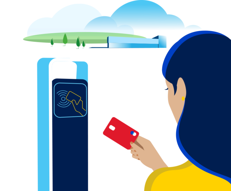 Charging station that allows you to pay with a charge card