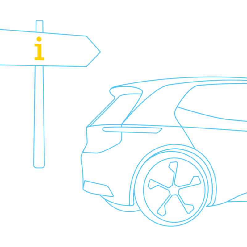 Electric vehicle with guidepost