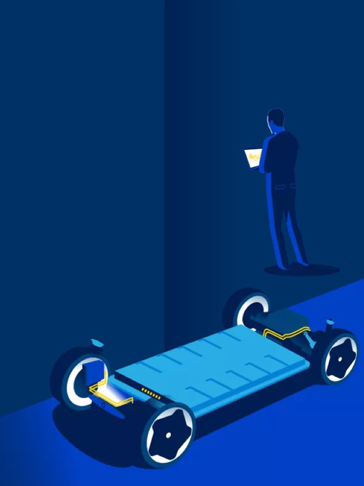 Gráfico de la la plataforma modular de propulsión eléctrica MEB de Volkswagen