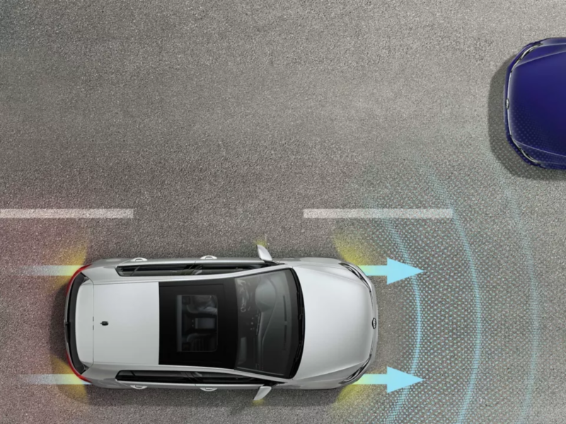 Illustration of car safety tech