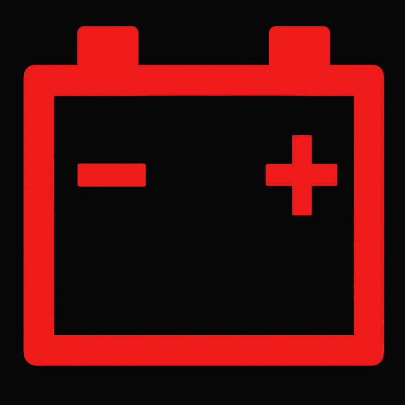 Testigo de batería en tablero de Volkswagen, alerta roja de sistema eléctrico del auto.
