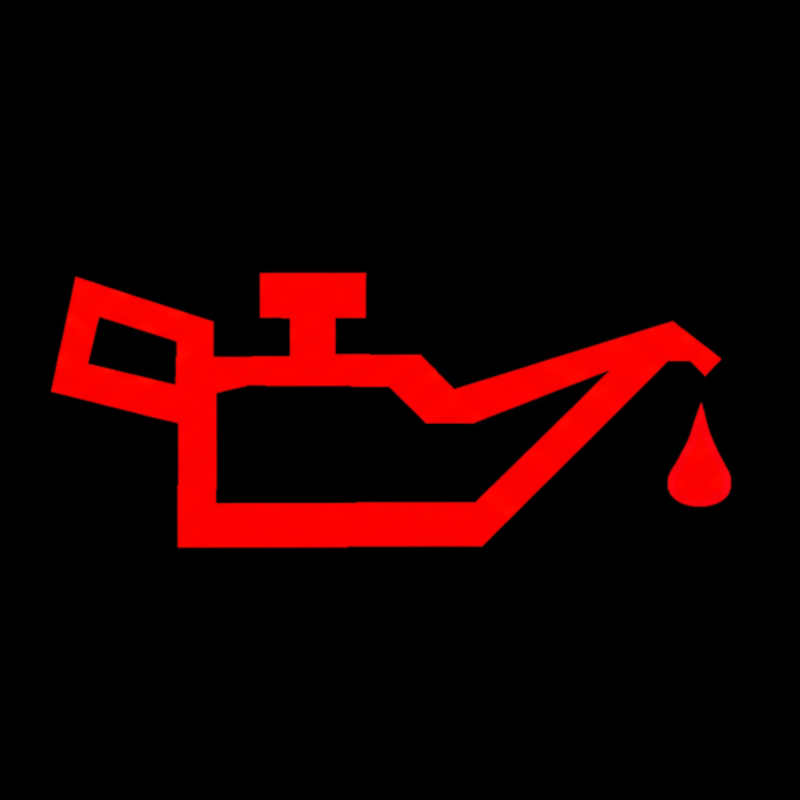 Testigo de presión de aceite en tablero de Volkswagen, alerta roja del motor.