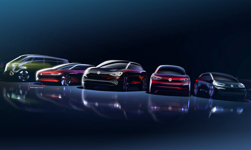 Volkswagen ID.-familjen (designskisser).