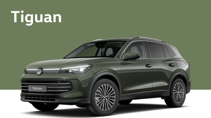 Tiguan with green background