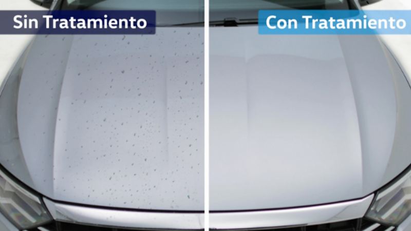 Comparación de cómo cuidar la pintura de un auto VW con nanotecnología