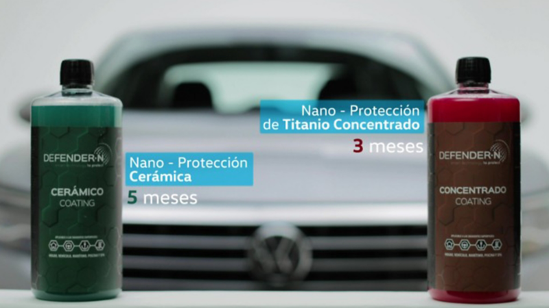 Cuidado de pintura con protección cerámica y titanio concentrado en talleres de Servicio VW