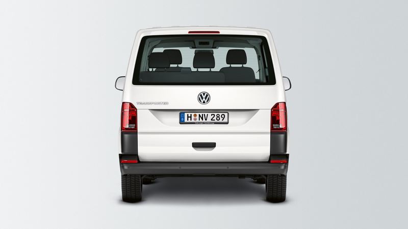Ein Volkswagen 6.1 Transporter mit Heckklappe mit Fenster.