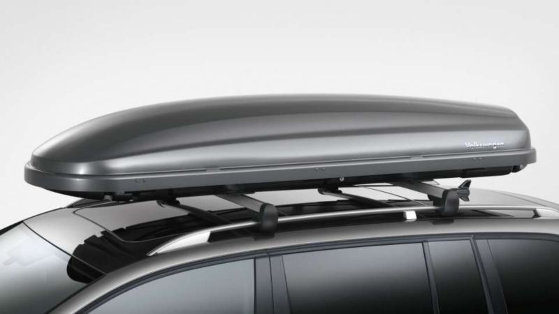 Close up image of silver roof rack 