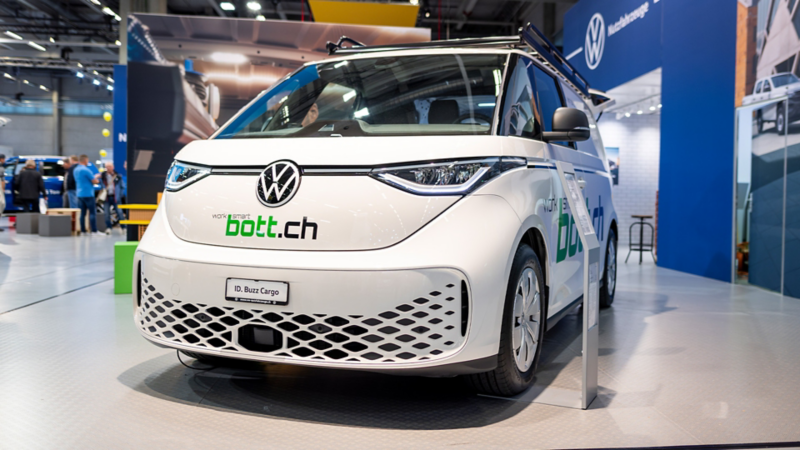 L'ID. Buzz Cargo dal davanti