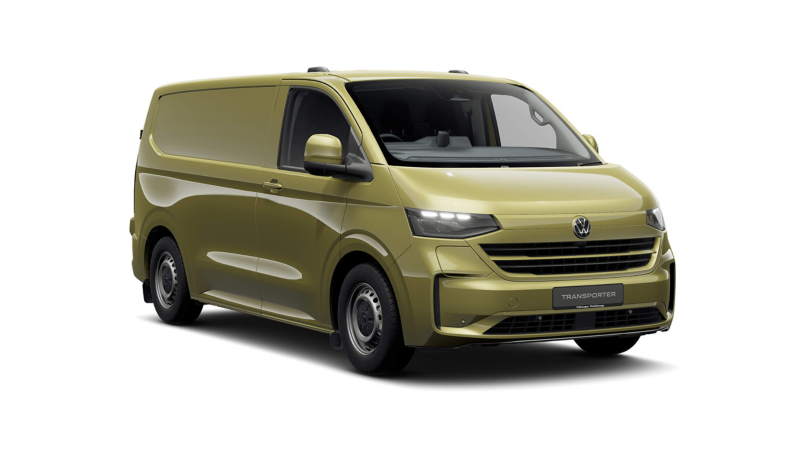 a green VW e-Transporter