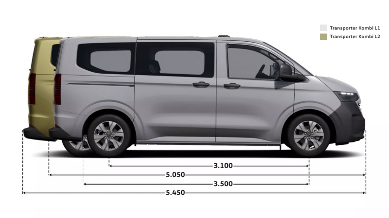 Transporter Kombi wymiary