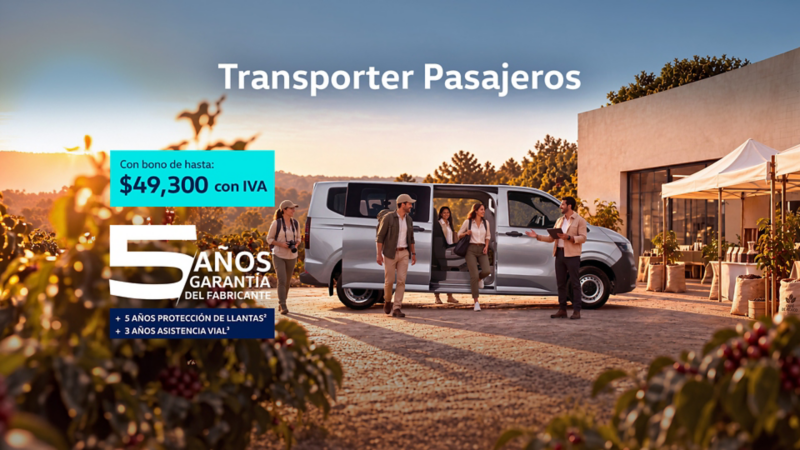 Adquiere un camioneta de trabajo Volkswagen Transporter Pasajeros a precio promocional