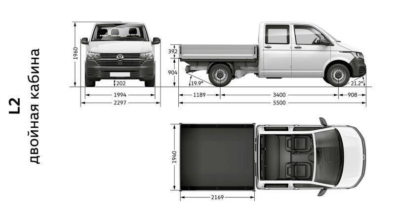 Размеры фольксваген транспортер т5