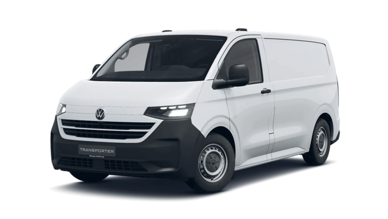 Zijaanzicht van een Volkswagen Transporter