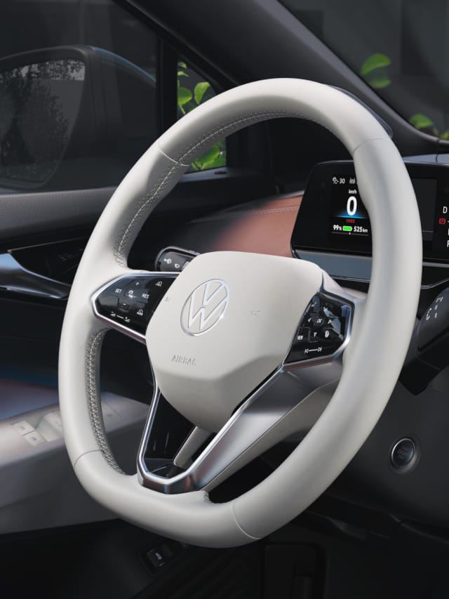 Detalle de el volante del Volkswagen ID.4