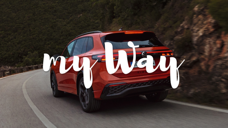 Volkswagen Tiguan de color rojo con el logo My Way