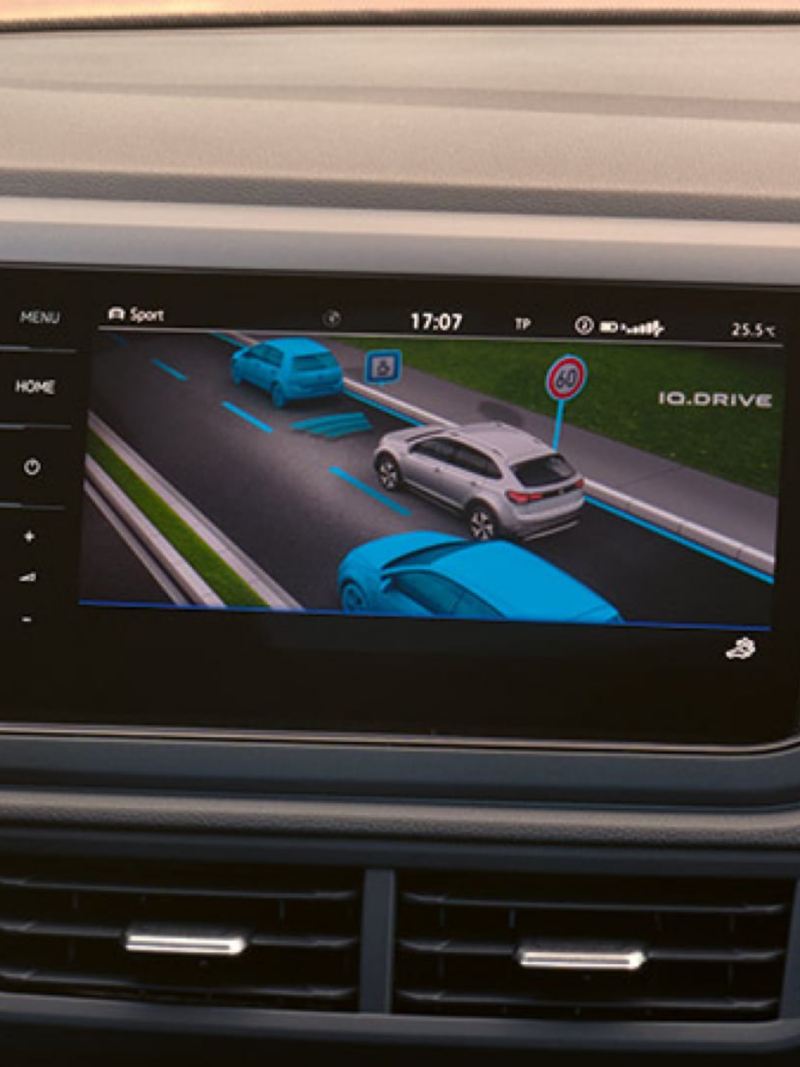 Detalle de la pantalla de un Volkswagen Taigo