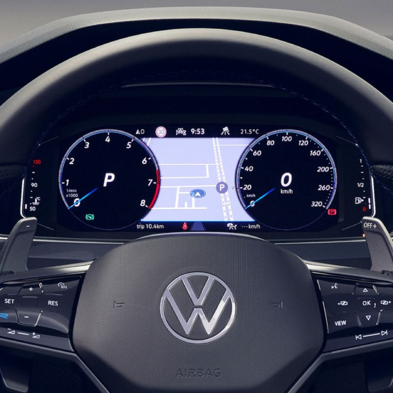 Detalle del Digital Cockpit de un Volkswagen Tiguan R