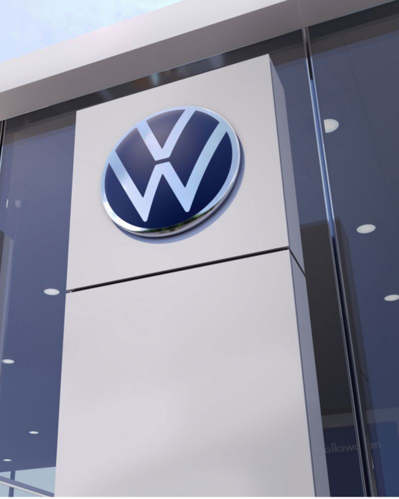 Fachada de un edificio con el logo de VW