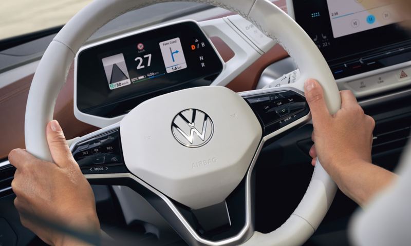 Detalle de el volante del Volkswagen ID.4