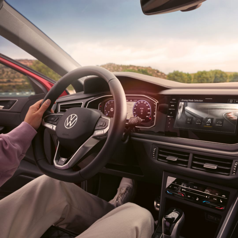 Vista interior de un Volkswagen Taigo
