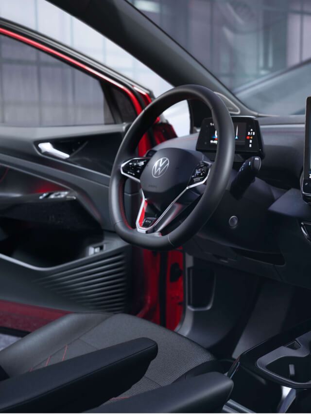 Detalle del interior de un Volkswagen ID.4 GTX