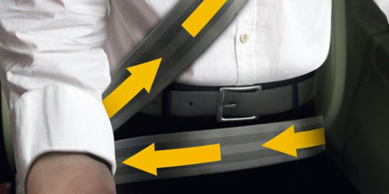Gráfico de un cinturón de seguridad tensándose