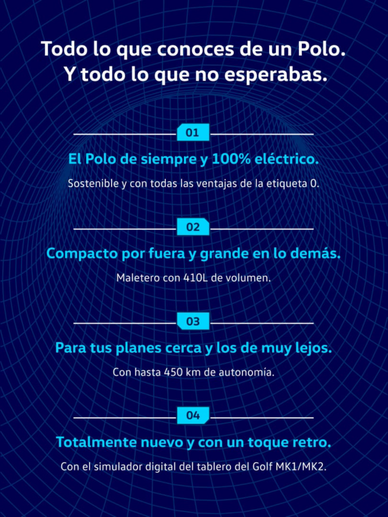 Imagen con texto de las características del ID. Polo
