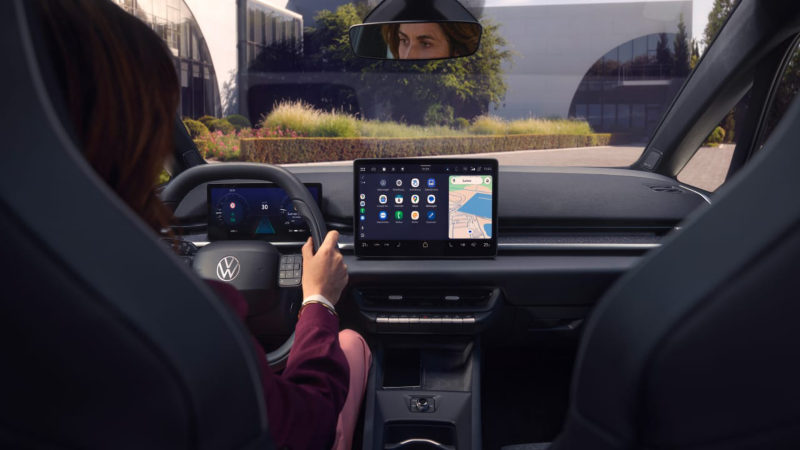 Detalle del interior del nuevo ID.3 Neo desde el asiento de pasajeros