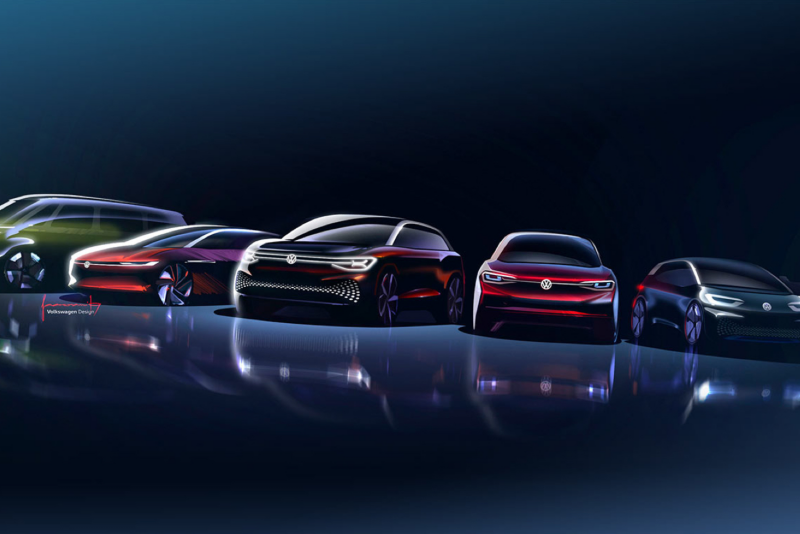 La familia Volkswagen ID. (bocetos de diseño)