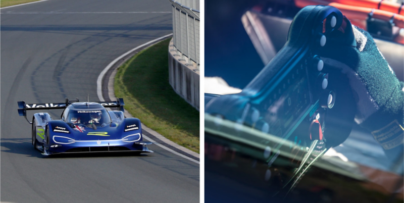 Composición del Volkswagen ID.R, prueba de conducción en Bilster Berg y un detalle del volante