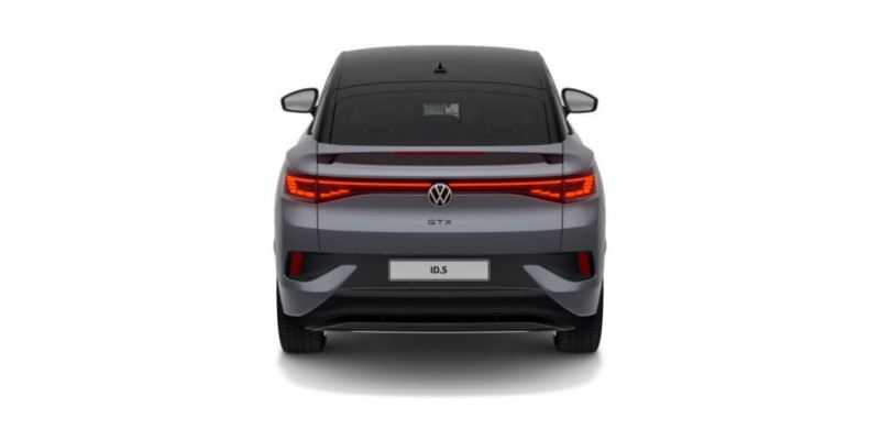 Volkswagen ID.5 gris visto de atrás sobre fondo blanco