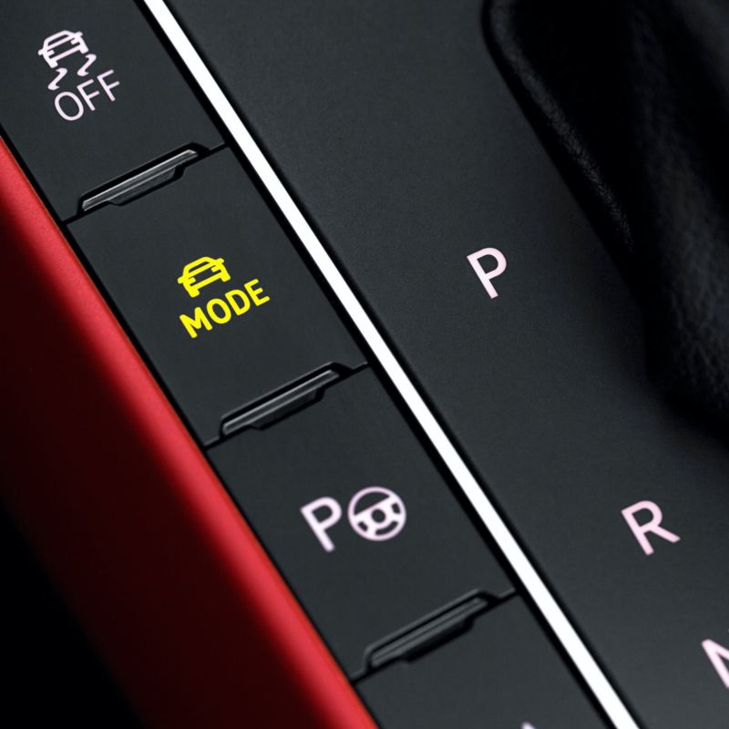 Detalle del selector de perfiles de conducción de un Nuevo Polo GTI